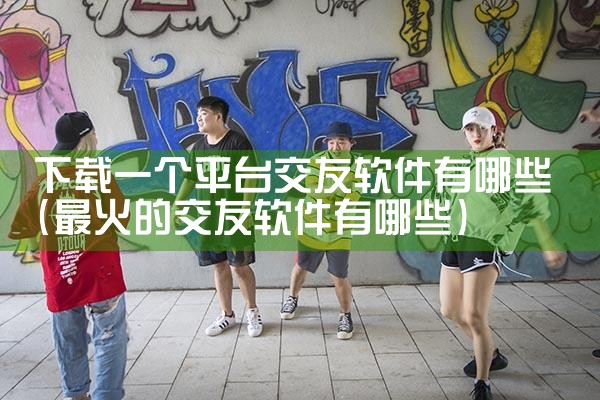 下载一个平台交友软件有哪些