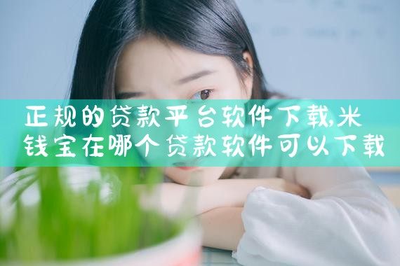 正规的贷款平台软件下载|男娘日记